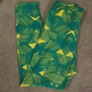 Yellow and Green LuLaRoe Leggings